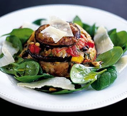 Aubergine timbales with goat's cheese recipe 