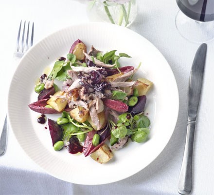 Warm duck salad with merlot dressing recipe 