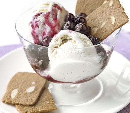 Balsamic blueberries with vanilla ice cream recipe