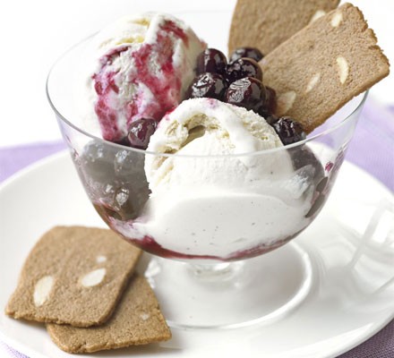 Balsamic blueberries with vanilla ice cream recipe 
