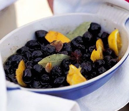 Baked olives with orange & bay recipe