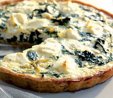 Goat's cheese & watercress quiche recipe