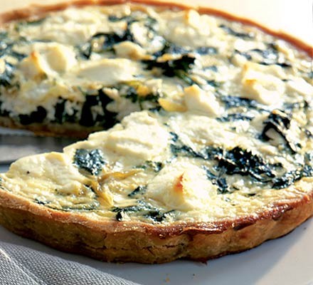 Goat's cheese & watercress quiche recipe 