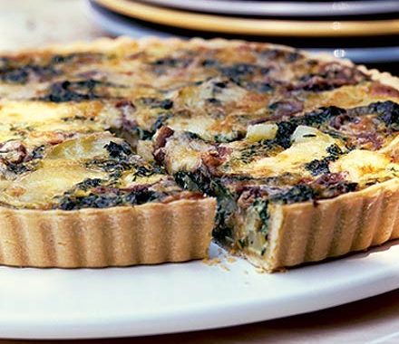 Fresh spinach & anchovy tart recipe