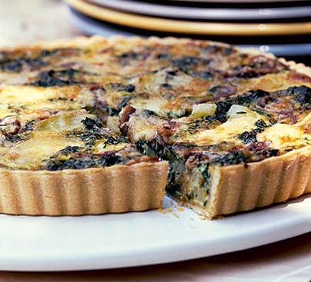 Fresh spinach & anchovy tart recipe 