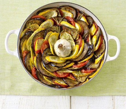 Layered roast summer vegetables recipe