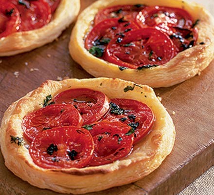 Mint & coriander tomato tarts recipe 