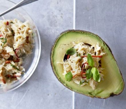 Crab-stuffed avocados recipe
