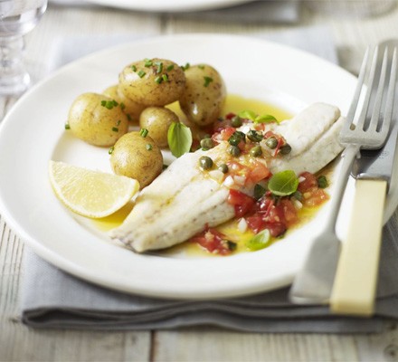 Grilled bass with sauce vierge recipe 
