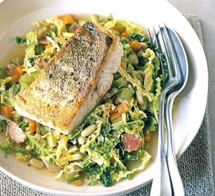 One-pot cabbage & beans with white fish recipe 