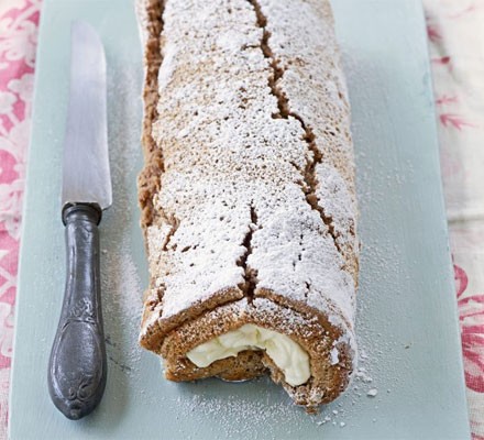 Chestnut & amaretto roulade recipe 