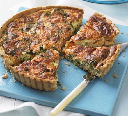 Salmon & watercress quiche recipe 