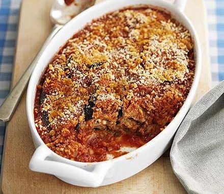 Aubergine & tomato grill recipe