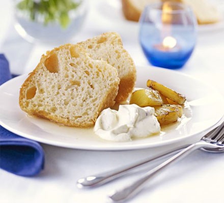 Rum babas with poached pineapple & vanilla ice cream recipe 