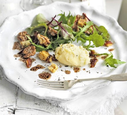 Whipped brie salad with dates & candied walnuts recipe 