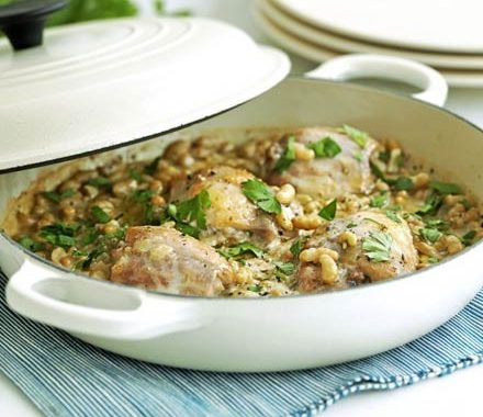 Braised chicken & beans recipe
