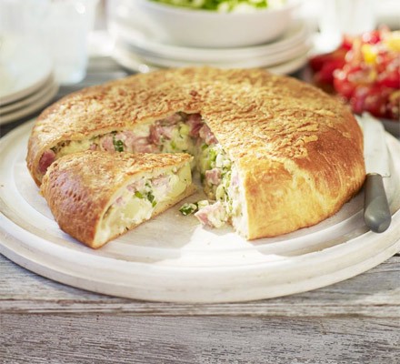Ham, potato & cheese stuffed loaf recipe 