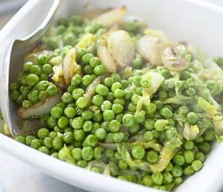 Quick braised lettuce & peas recipe