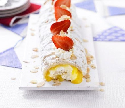 Almond & lemon meringue roulade recipe
