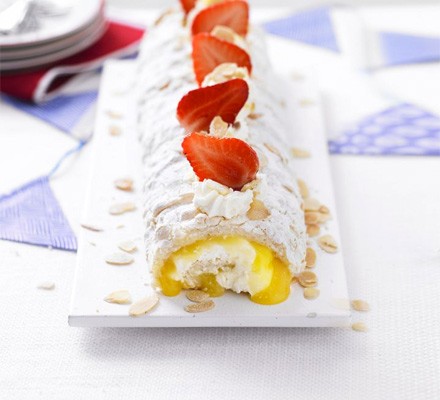 Almond & lemon meringue roulade recipe 
