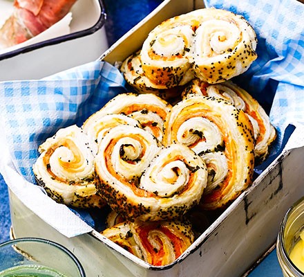 Smoked salmon & poppy seed palmiers recipe 