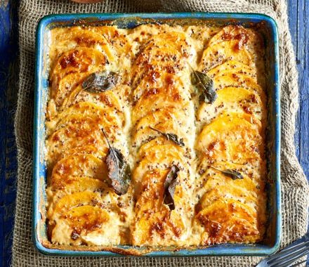 Squash, mustard & gruyère gratin recipe