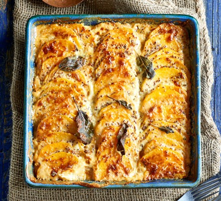 Squash, mustard & gruyère gratin recipe 