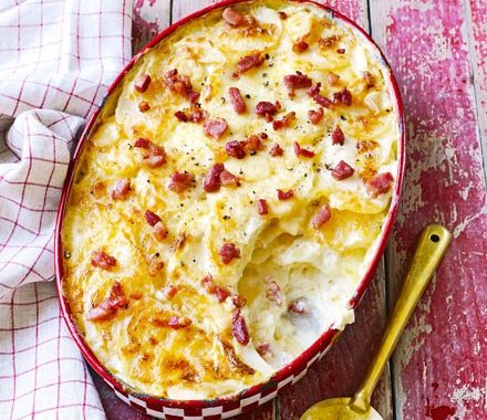 Triple cheese & bacon dauphinoise recipe