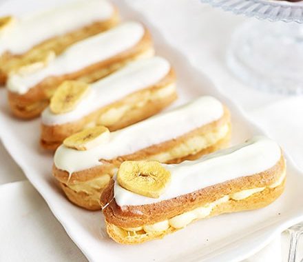 Banana custard eclairs recipe