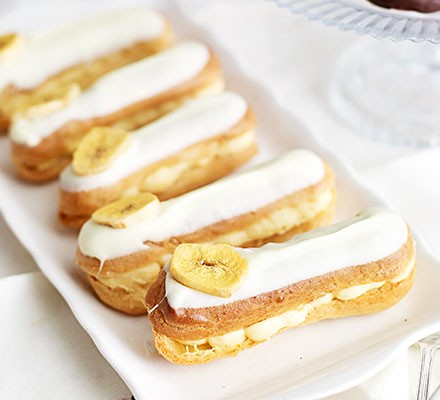 Banana custard eclairs recipe 