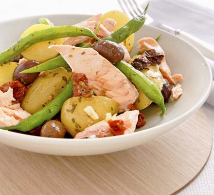 Warm salmon Niçoise recipe 