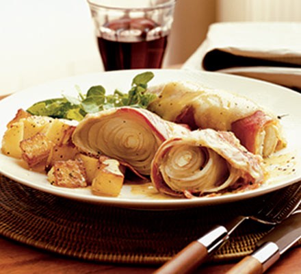 Golden chicory in prosciutto wraps recipe 