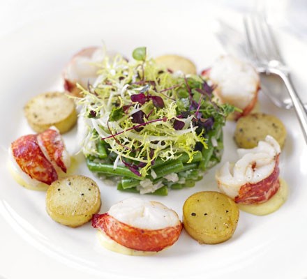 Warm lobster & potato salad with truffled mayonnaise recipe 