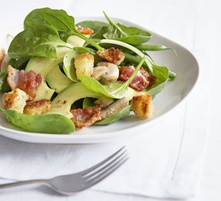 Baby spinach & bacon bistro salad recipe 