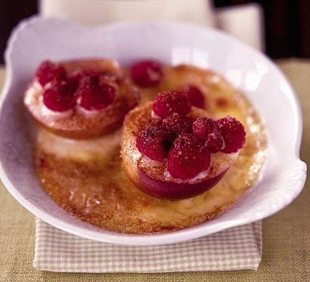 Nectarine & raspberry gratin recipe 