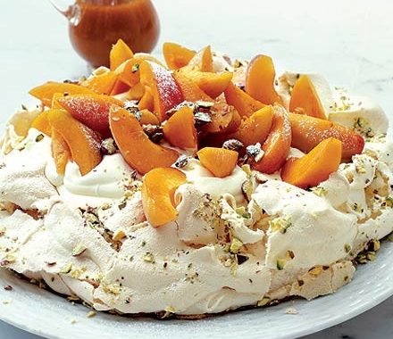 Apricot & pistachio pavlova recipe