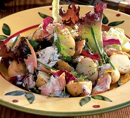 Warm trout salad with dill & lemon recipe 