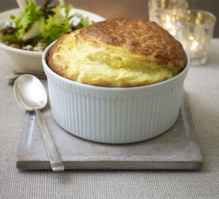 Cheeseboard soufflé & seasonal salad recipe 