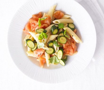 Fresh tomato & courgette penne recipe