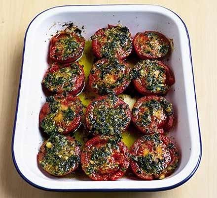 Roast tomatoes with pesto recipe 
