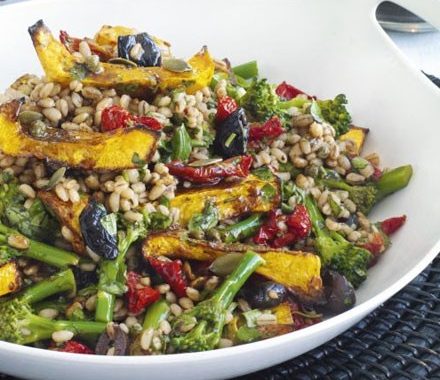 Squash & barley salad with balsamic vinaigrette recipe