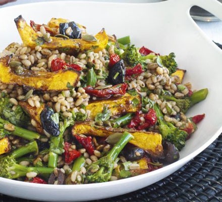 Squash & barley salad with balsamic vinaigrette recipe 