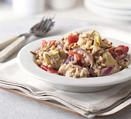 Artichoke, red onion & rosemary risotto recipe 