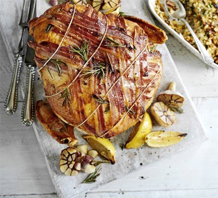 Turkey crown with roast garlic & pancetta stuffing recipe 