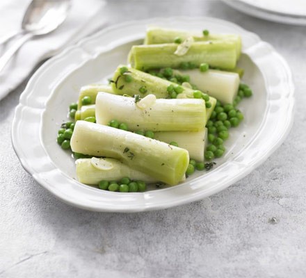 Braised leeks & peas recipe 