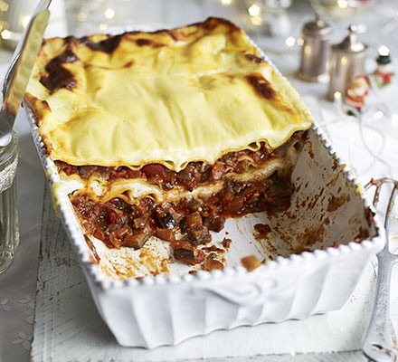 Triple cheese & aubergine lasagne recipe 