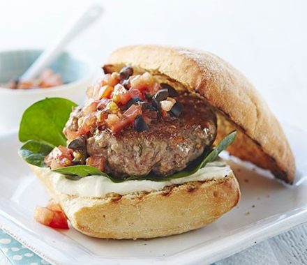 Italian pork burger with fresh tomato salsa recipe
