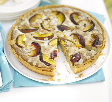 Easy peach & almond tart recipe 