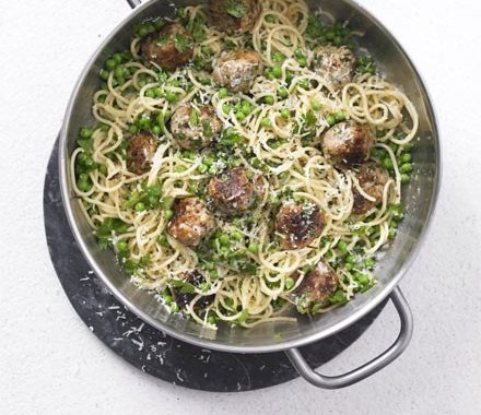 Springtime spaghetti & meatballs recipe