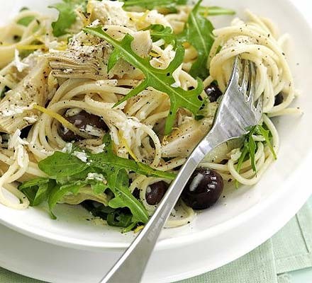 Artichoke, olive & lemon pasta recipe 